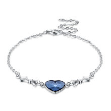 Silberschmuck 925 Sterling Herz Armbänder Kette für Damenschmuck,Armbänder berühmte Marke mit Diamanten